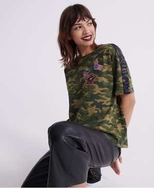 Superdry Neon Patch Box Fit Női Pólók Camo | ODHYC4238